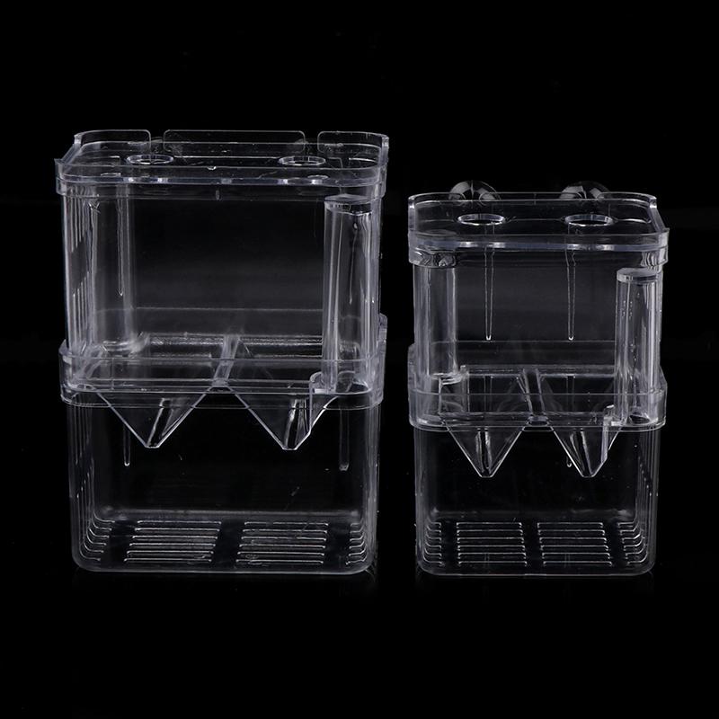 Double-Deck Clear Fish Breeding Isolation Box Aquarium Fish Tank Hatching House