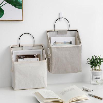 Wall-Mounted Cotton Linen Dormitory Storage Bag