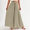 Women High Waisted Wide Leg Pants Summer Casual Flowy Palazzo Pants Beach Trousers With Pocket