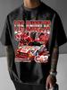 Summer New Men's Casual Los Angeles Racing Graphic T-shirt Breathable Round Neck Short Sleeve Y2K Style Perfect for Outdoor Tee