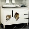 2pcs 3D Lovely Cat Wall Stickers For Kids Room Sofa Living Room Bedroom Toilet Lid PVC Stickers Art D