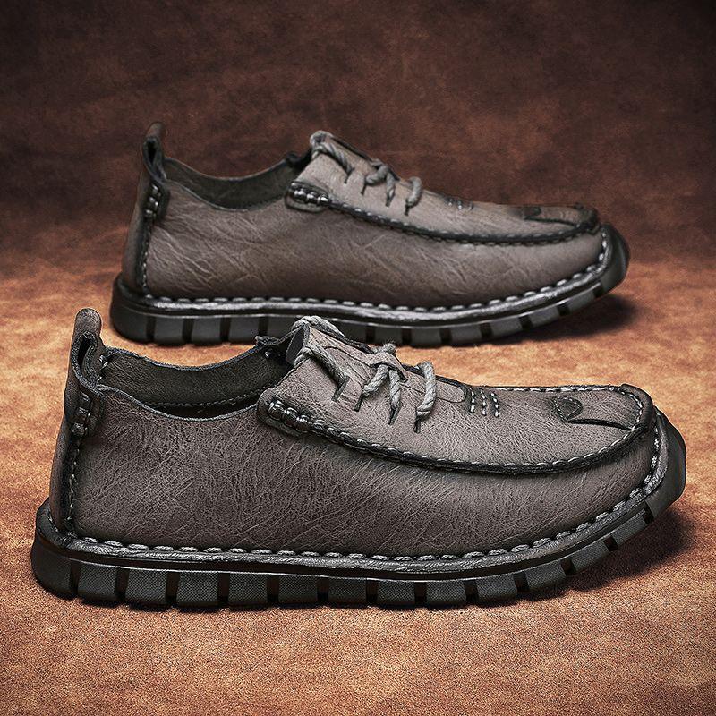 Men's Spring and Autumn Outdoor Casual Leather Flat Shoes