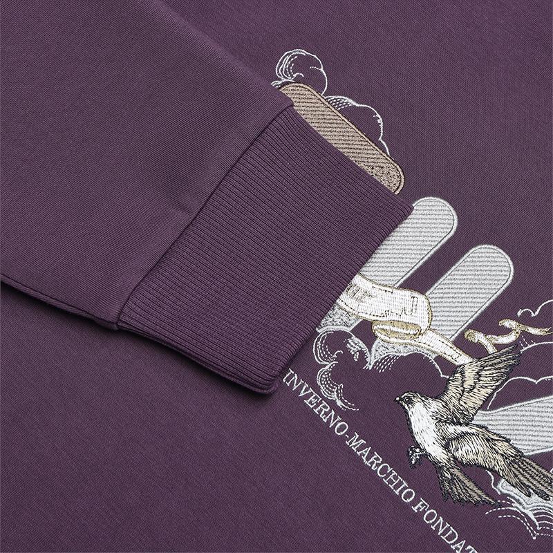 Fila Heritage Series Cloud Riding Hoodie Men Hoodies Dark-Night-Deep-Purple F11M518212FDP