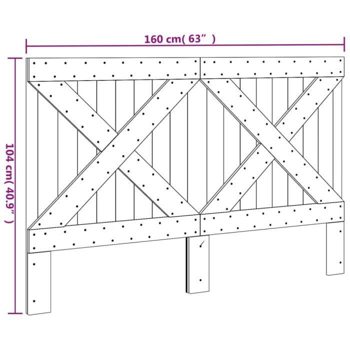 VidaXL Tête de lit 160x104 cm bois massif de pin 358407