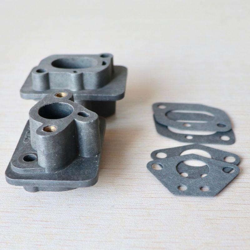 2 Stück 40-5 43CC 52CC Freischneider Ansaugkrümmer Vergaser Basisanschluss Ansaugkrümmer Einlassrohr Vergaseradapter
