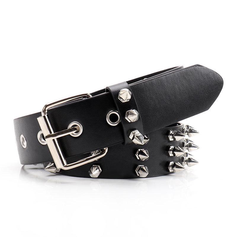 Solid Fashion Color Rivet Design Women Casual Belt For Street Style Wearing