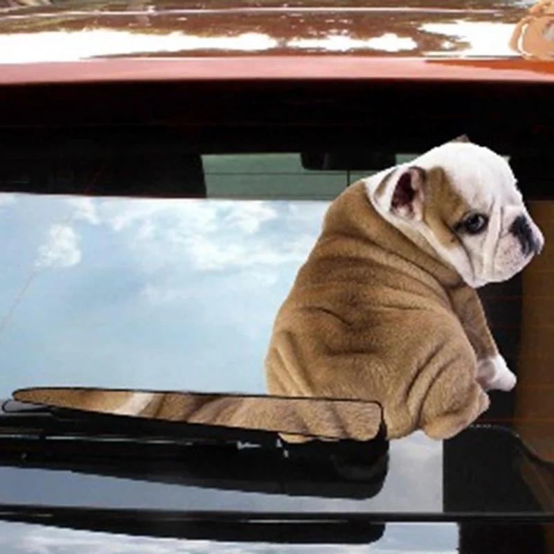 Funny Moving Tail Puppy Dog Car Reflective Stickers Window Wiper Decals Rear Windshield Sticker.