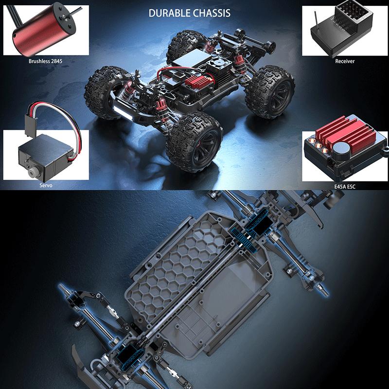 MJX 16208/16209/16210 RC Car 2.4G 4WD Remote Control Off-Road Vehicle Brushless High-Speed Racing Climbing Crawler 2S 3S Battery