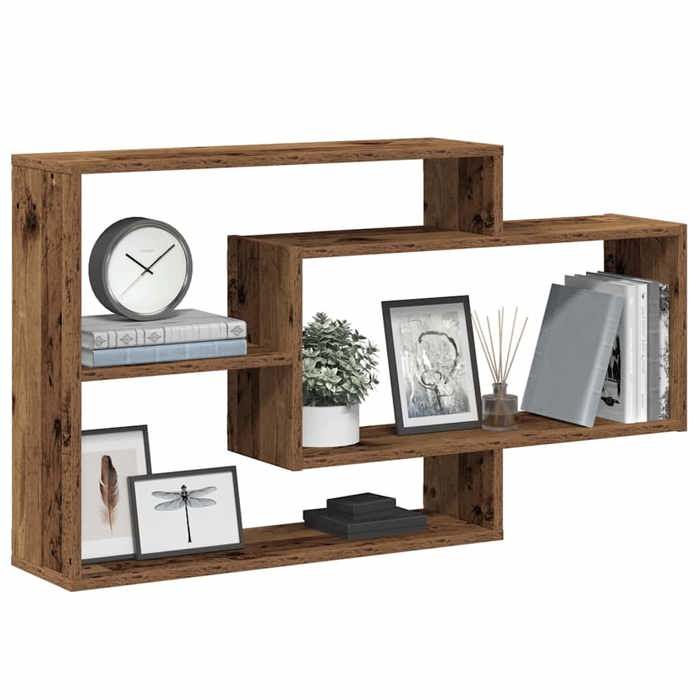 VidaXL Étagère murale vieux bois 104x20x58,5 cm bois d'ingénierie, étagère flottante, étagère murale d'exposition, panneau 855822