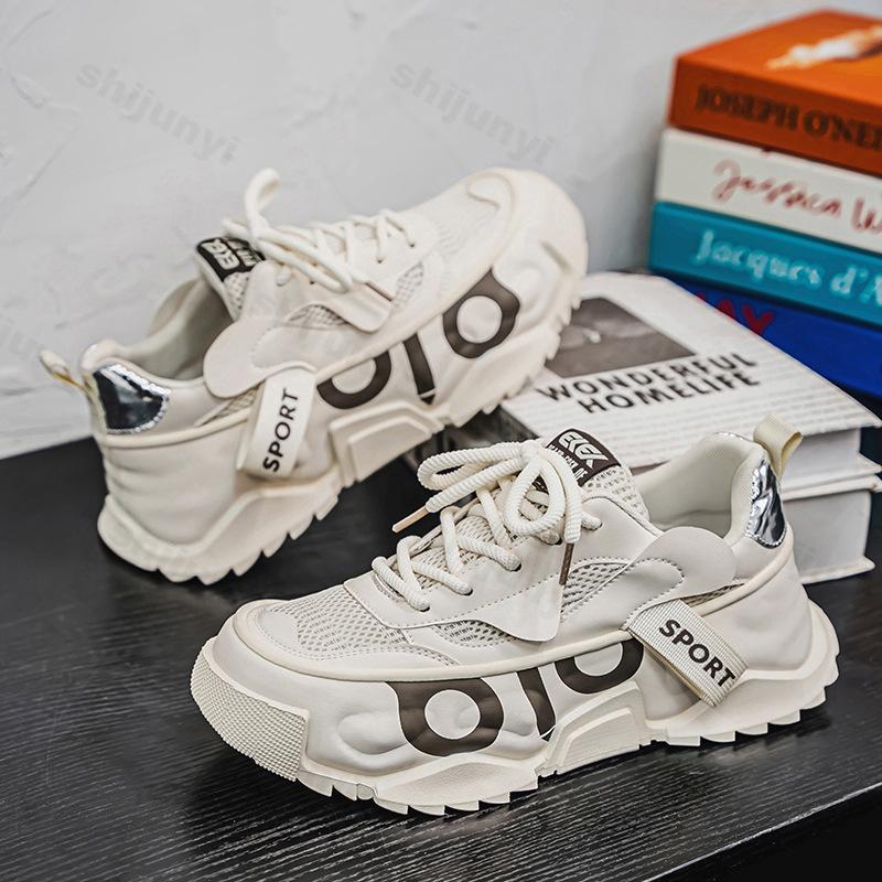 Fashion Chunky Mens Sneakers Designer Sport Shoes Fashion Breathable Casual Leather Fabric Height Increased Platform Shoes Zapatillas