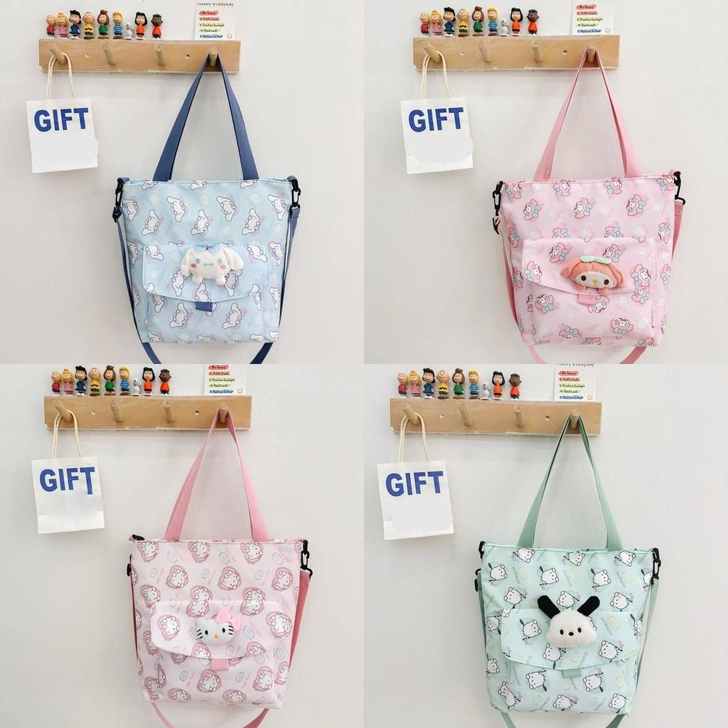 My Melody Nylon Crossbody Bag Lightweight Waterproof Tote For Kids Daily Use**