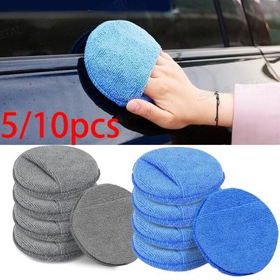10 Stück Applikator-Pads für die Autopflege, Wachspoliturschwämme, weiche Mikrofaser, runde Taschen-Schaumschwämme, Auto-Reinigungswerkzeuge