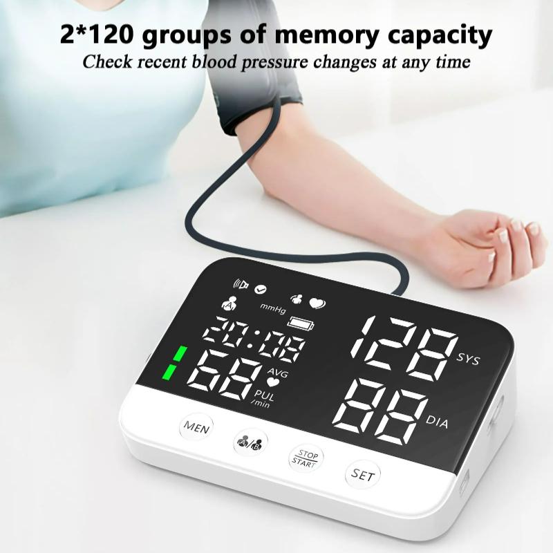 Portable Sphygmomanometer LED Screen Digital Wrist Blood Pressure Monitor Heart Rate Pulse Meter Measure Household Use