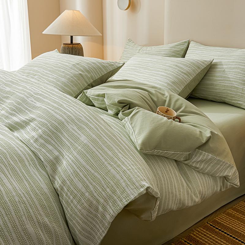 2025 Style Pure Cotton Double Gauze Flannel Bedding Set - Winter Duvet Cover and Bed Sheet, 100% Cotton