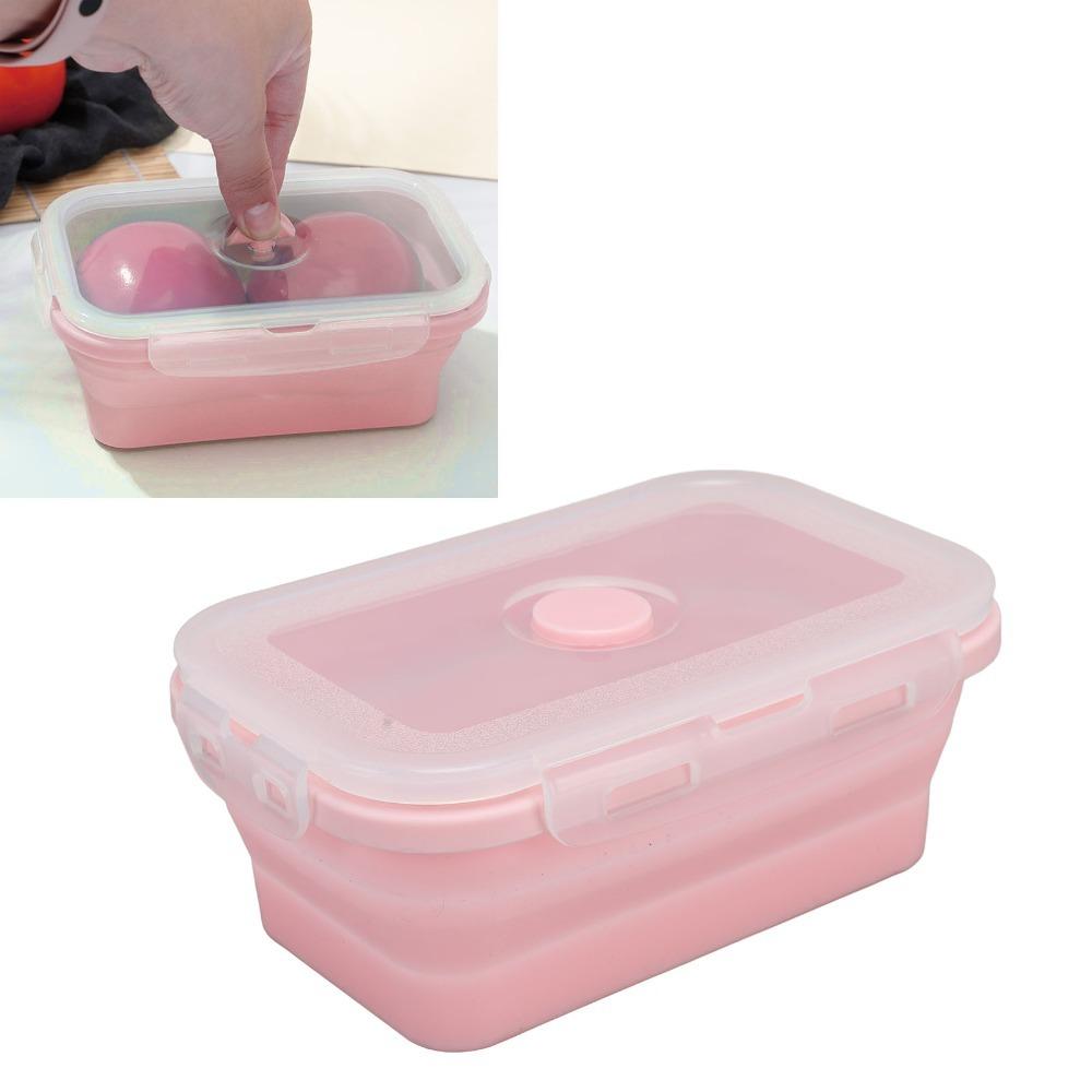2PCS Collapsible Design Lunch Storage Container Silicone Refrigerator Storage Box For Office