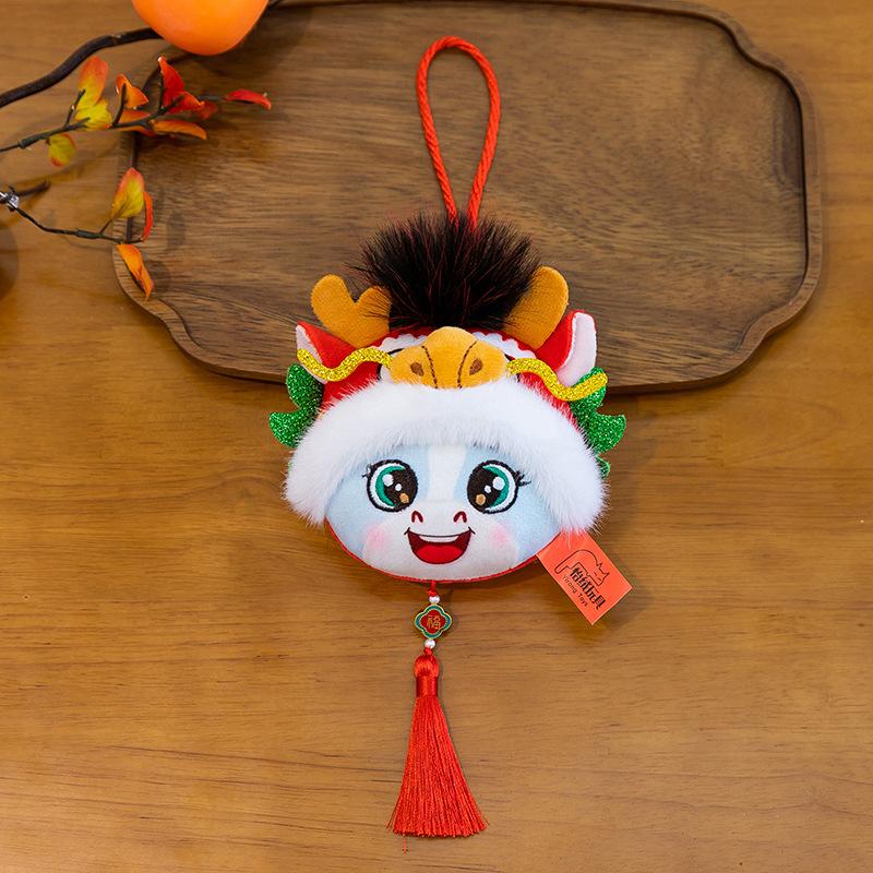 Dragon Horse Spirit Year of the Horse Mascot Pony Doll Zodiac Horse Plush Toy Tang Suit Horse Doll New Year's Gift