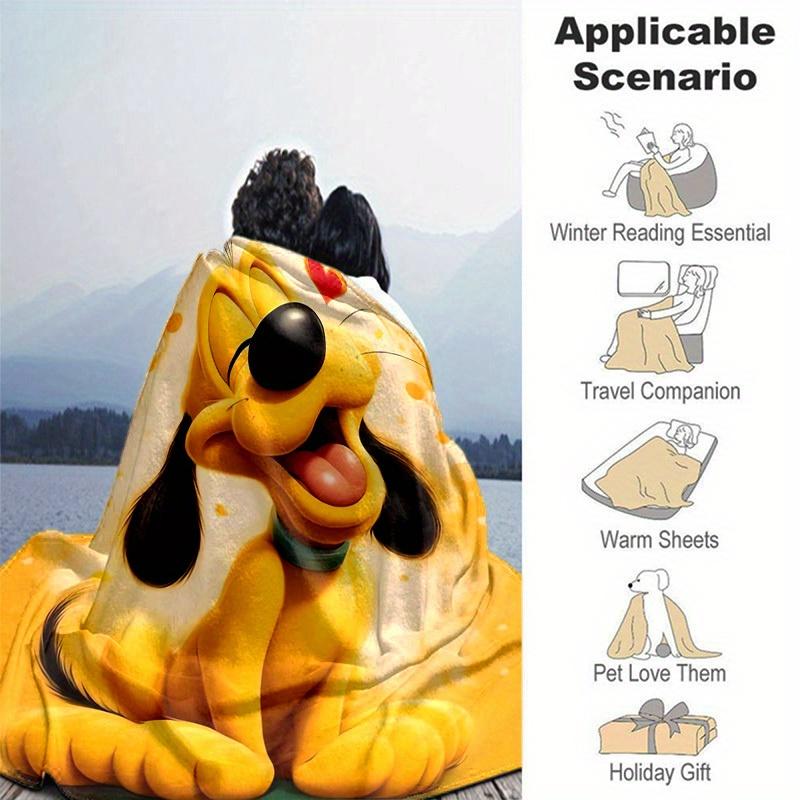 1 pezzo, Coperta Plasmabile Pluto Cane Cartone Animato Carino Regalo per Amici, Coperta Morbida per Divano, Letto, Auto, Viaggio, Campeggio, Sonnellino in Ufficio, Decorazione per la Casa