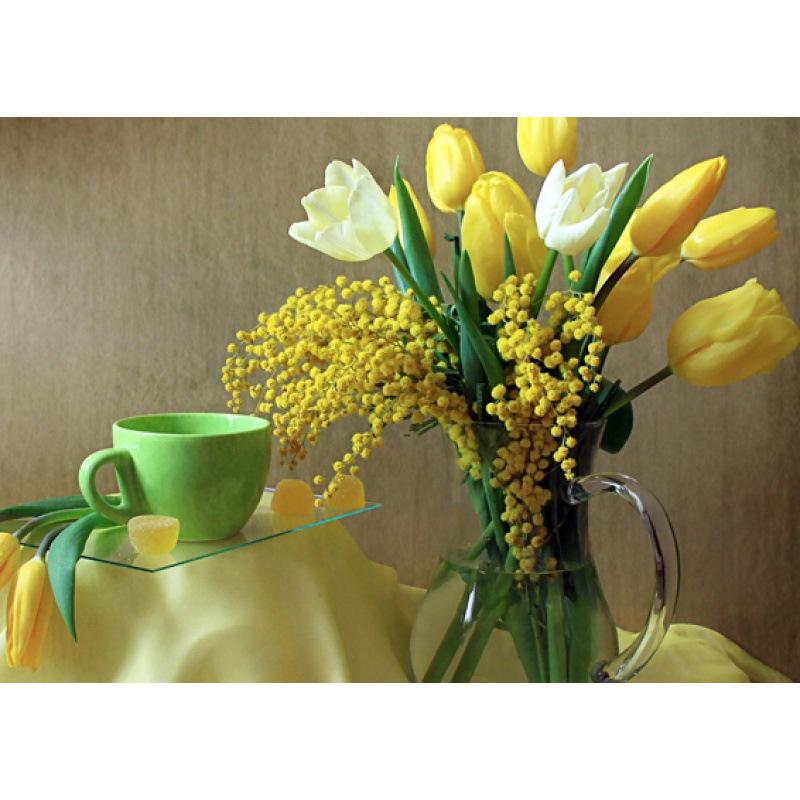 Framed Still Life Oil Painting Poster - Decorative Wall Mural with Kraft Paper