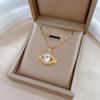 Light Luxury Temperament Gorgeous Full Diamond Eyelashes Eye Necklace Female Versatile Collarbone Chain Titanium Steel Chain