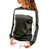 Ladies Fashion Spliced Sports Long Sleeve Round Neck Top