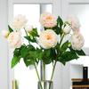 75CM Peony Silk Flowers Table Decor 3 Heads Artificial Peony Bouquet DIY Long Branch Simulation Flowers Home Wedding Decoration