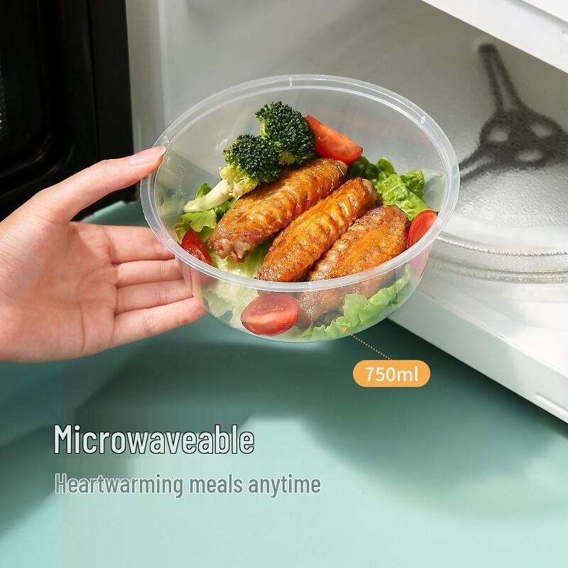 Meiliya Disposable Round Microwavable Food Containers with Lids