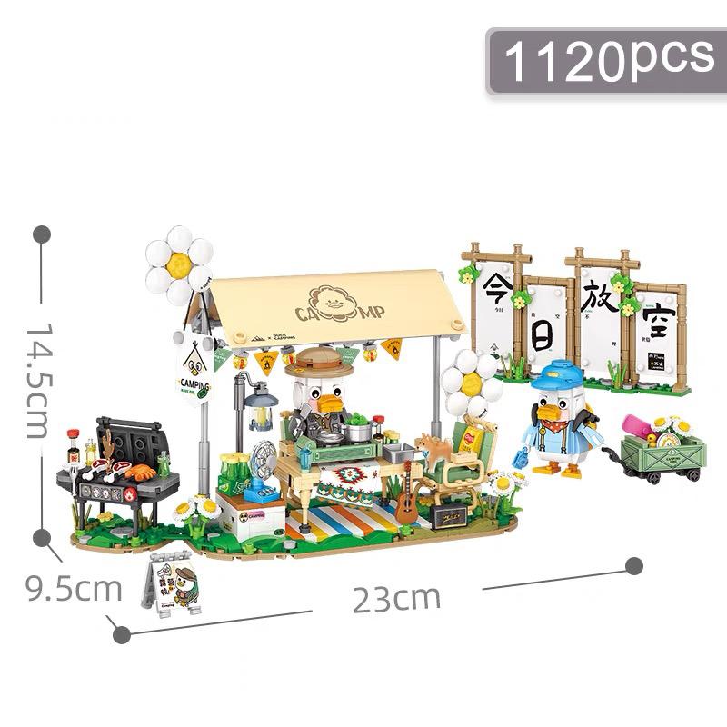 Mini city Street view Architectural landscape model Creative folding blocks toy Takoyaki Shop Coffee shop Christmas gift