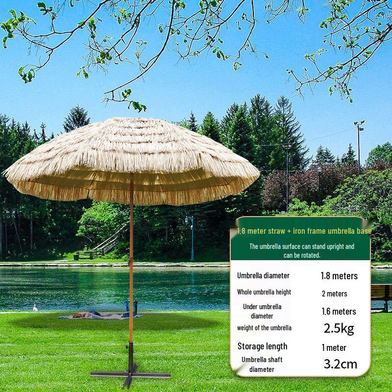 Imitation Thatch Outdoor Sunshade Umbrella - Garden, Courtyard, and Photography Decor Prop