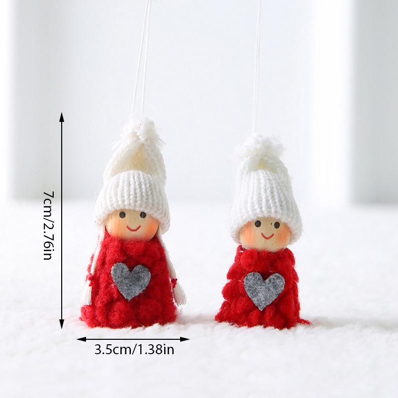 

2 шт. Милый Рождественский Подвесной Ангел Безликая Кукла Санты Украшение Декор Рождественской Елки Для Дома Фигурки Детский Новогодний Подарок Аксесс
