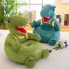 Kindersofa-Sitz, weicher Stoffbezug, abnehmbar und waschbar, Cartoon-Dinosaurier-Tier-Sofa-Plüsch-Stuhl-Schutzhülle