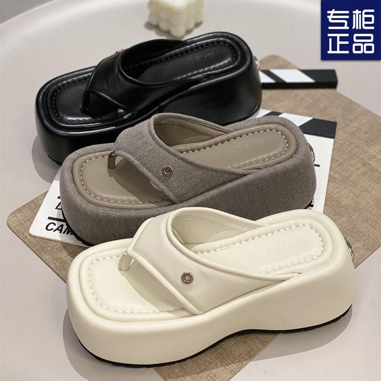 

Summer new pinch foot cool slippers women s heel heel casual fashion sandals thick sole heightening beach wear 40 сірий колір