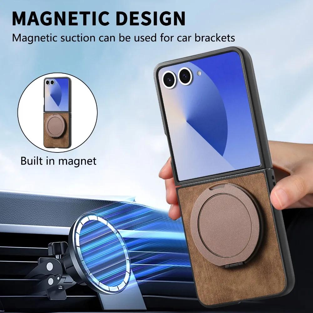 360° Rotating Invisible Kickstand Magnetic Cover Phone Case For Samsung Galaxy Z Flip 7 6 5 4 3 Flip7 Flip6 Flip5 Flip4 Flip3 5G