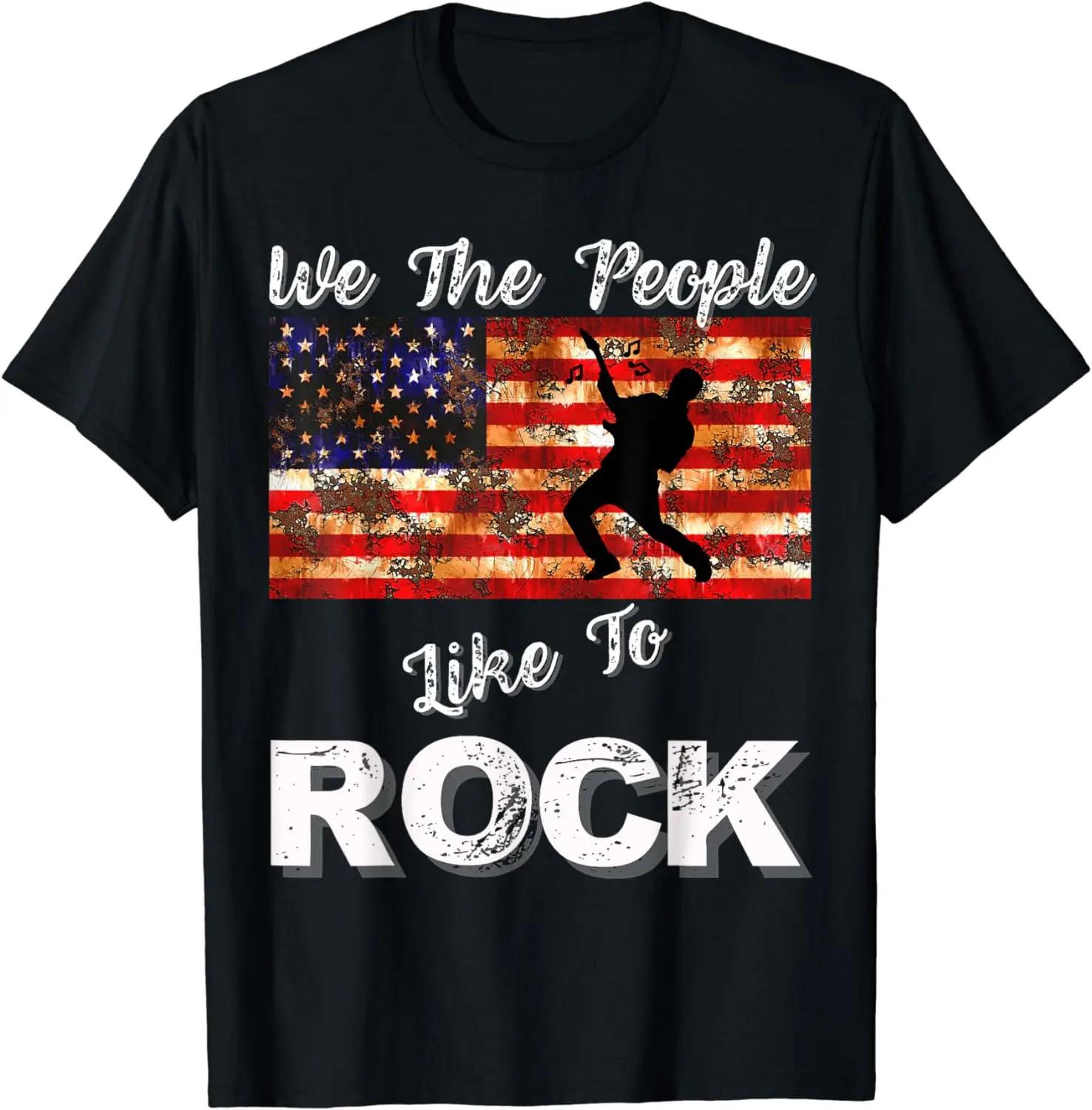 

Футболка с музыкальной надписью «We The People Like To Rock American Flag 4th July» XXXXXL чёрный