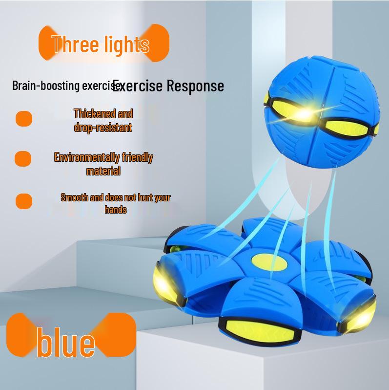Magic Flying Saucer Ball: Deformable Outdoor Stomp Toy with Lights for Kids