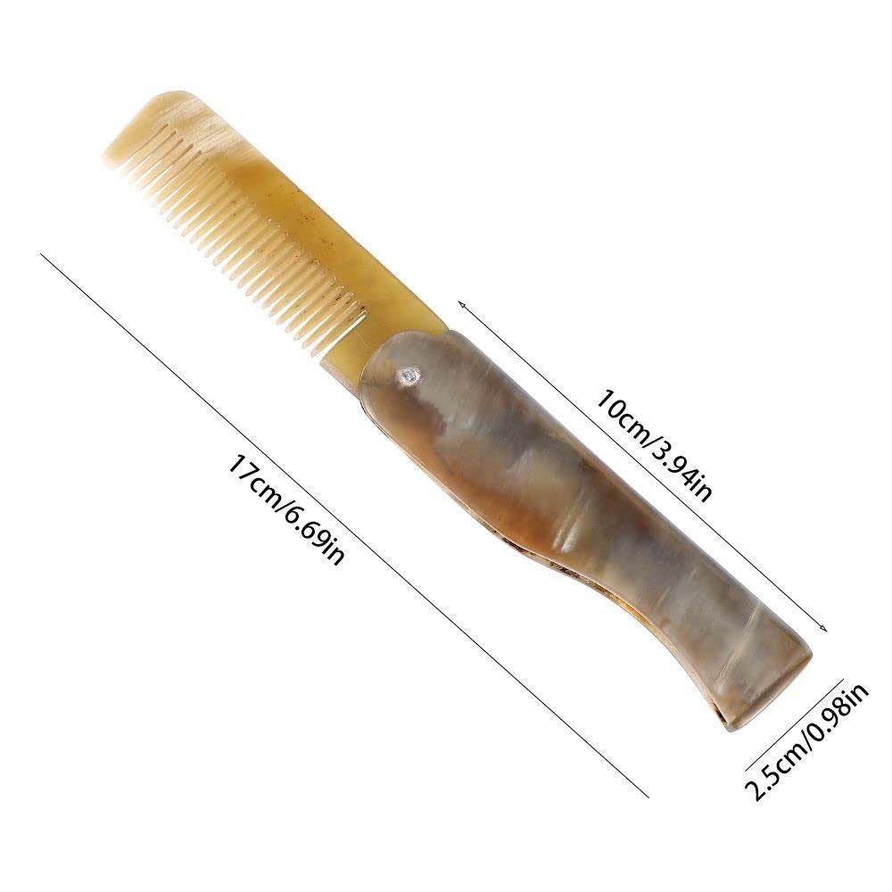 2PCS Lightweight Ox Horn Comb Pocket Prevent Hair Combs Durable Foldable Hair Brush  Hair