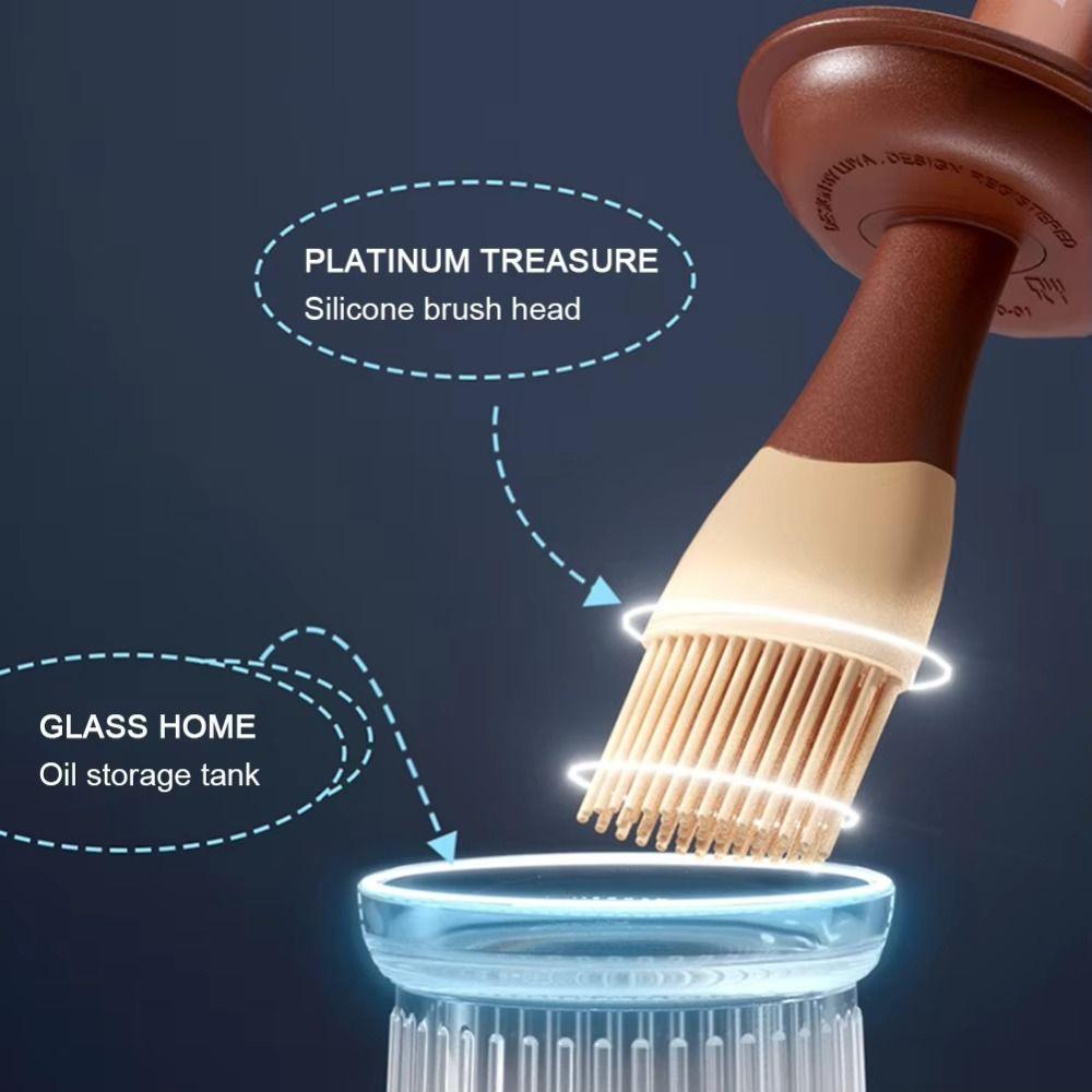 Hitzebeständige BBQ Öl-Bürste Silikon Ölspender Flasche mit Pinsel Barbecue