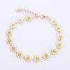 Painted Flower Choker Small Daisy Necklace Adjustable Clavicle Chain for Women Girls Handmade Bracelet Earrings Jewelry