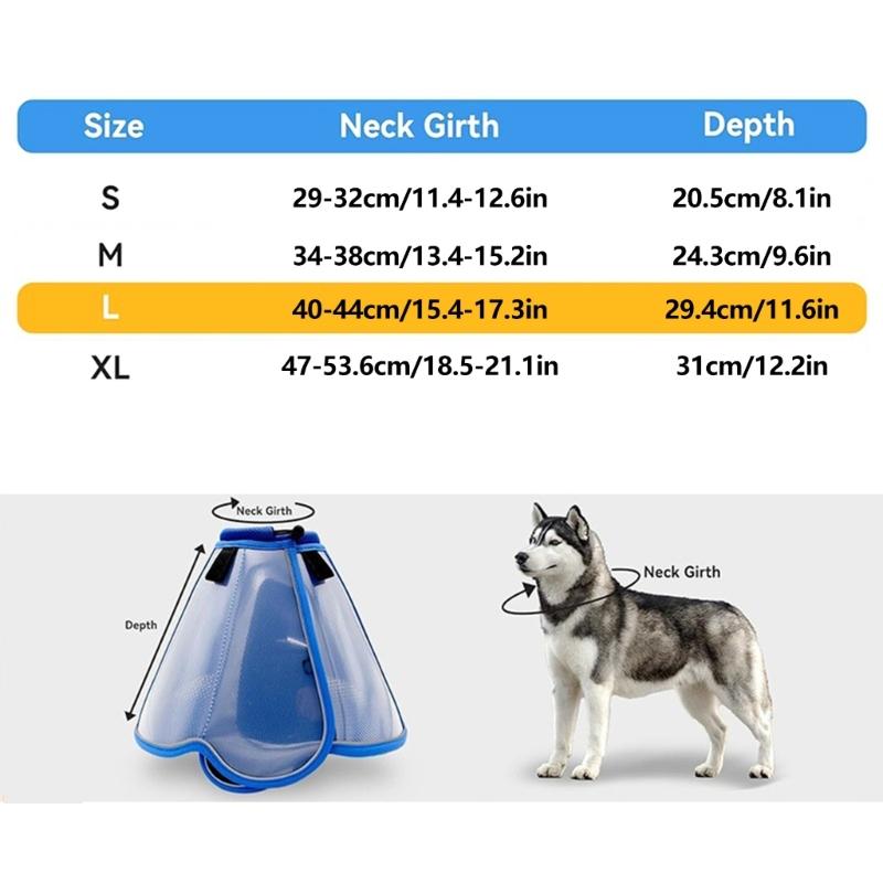 Pet Recovery Collar with Bounded Edges, Wearable Barrier for Care and After-Grooming Pet Recovery, Lick Proof Design