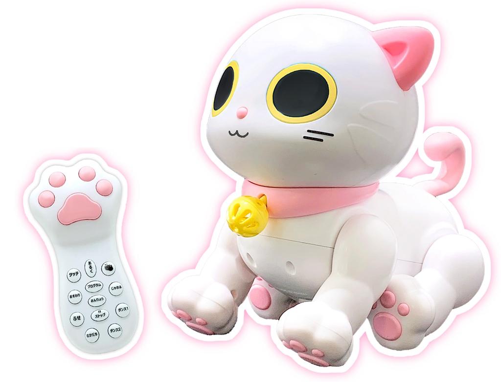 TKSK ROBO KATTY Friendly Shiro Remote Controlled Electronic Pet with Programmable Touch and Sound W170 X H160 X D110mm Toy, Functions, Sensors,