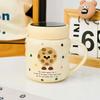 Creative Cartoon Cute Three dimensional Rabbit Ceramic Cup with Lid for Women Playing with Fun Rabbit High Looking Office Household Water Cup