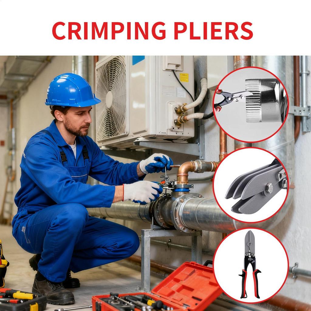 Gutter Crimping Tool Metal Sheet Pliers Bender Downspouts Crimper Gutter Hand Tools For Stove Pipes Ductworks Electrical System
