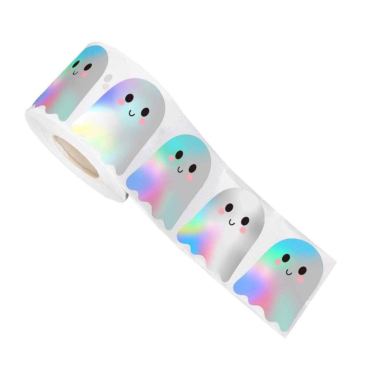 

Голографические наклейки на Хэллоуин Наклейки-граффити с привидениями Наклейки для запечатывания Наклейки для украшения вечеринки Наклейки для конвертов Рукоделие 500 наклеек