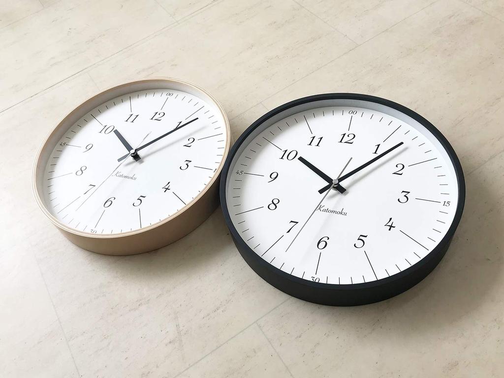 KATOMOKU Plywood Clock 18 Black Wall Clock with Continuous Second km-110BK Hand, 304mm (Radio-controlled)