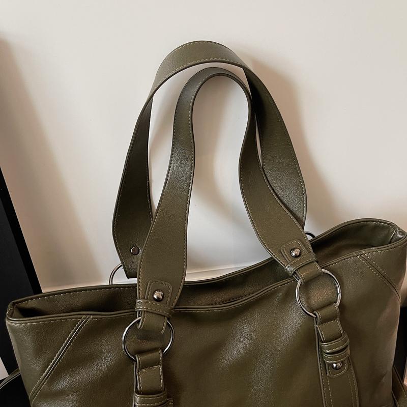 Fashion Womens Soft Leather Tote Bag Large Capacity Commuter Shoulder Bag with Adjustable Strap for Work School Shopping Work Travel Daily Use