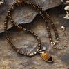 Design Sense Maillard Necklace Cut Tiger's Eye Stone Pendant Clavicle Chain Niche Bohemian Stone Jewelry