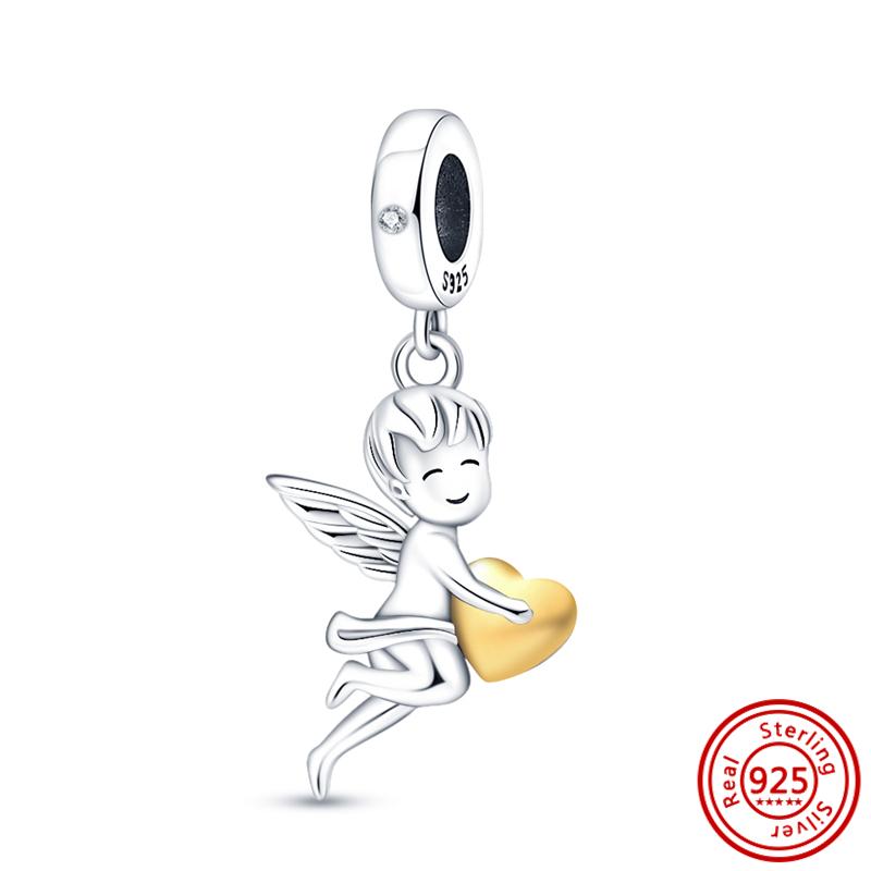 

Справжній 925 стерлінгового срібла простий кулон з котячим серцем і листям, хрестиком. Оригінальний браслет із підвісками. Виготовлення жіночих ювелірних виробів