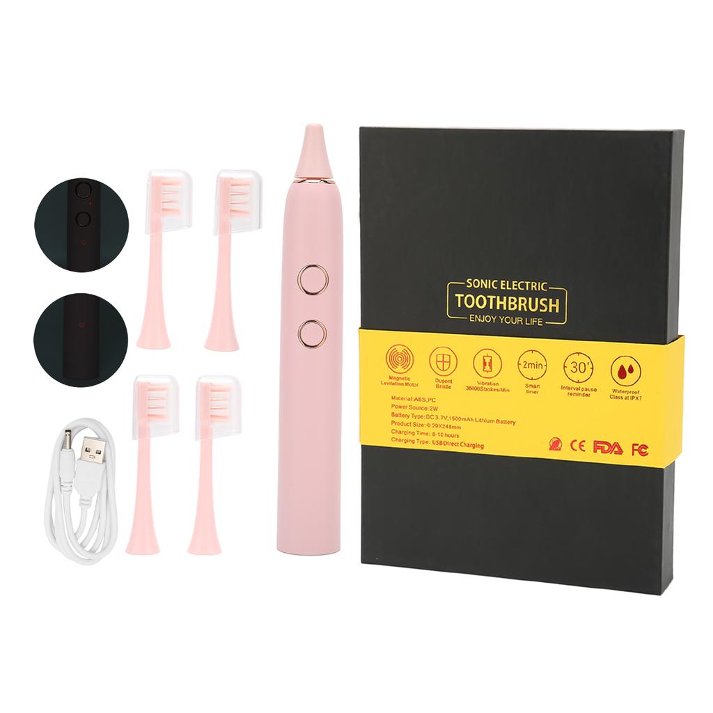 Electric Toothbrush Adult Teeth Cleaning Whitening Mode Adjustable Rechargeable Toothbrush Pink