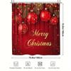 4Pcs Merry Christmas Shower Curtain Set with Non-Slip Bath Mat, Toilet Lid Cover, Contour Rug & 12 Hooks, Bathroom Decor