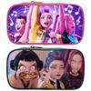 Kpop Demon Hunters Large Capacity Pencil Bag Pink Black Pencil Bag Stationery Storage Bag
