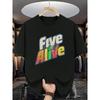 Five Alive Men's Basketball Graphic T-Shirt - Bold "Five Alive" Print with Colorful Splash Design, Breathable Round Neck Casual Tee for Summer